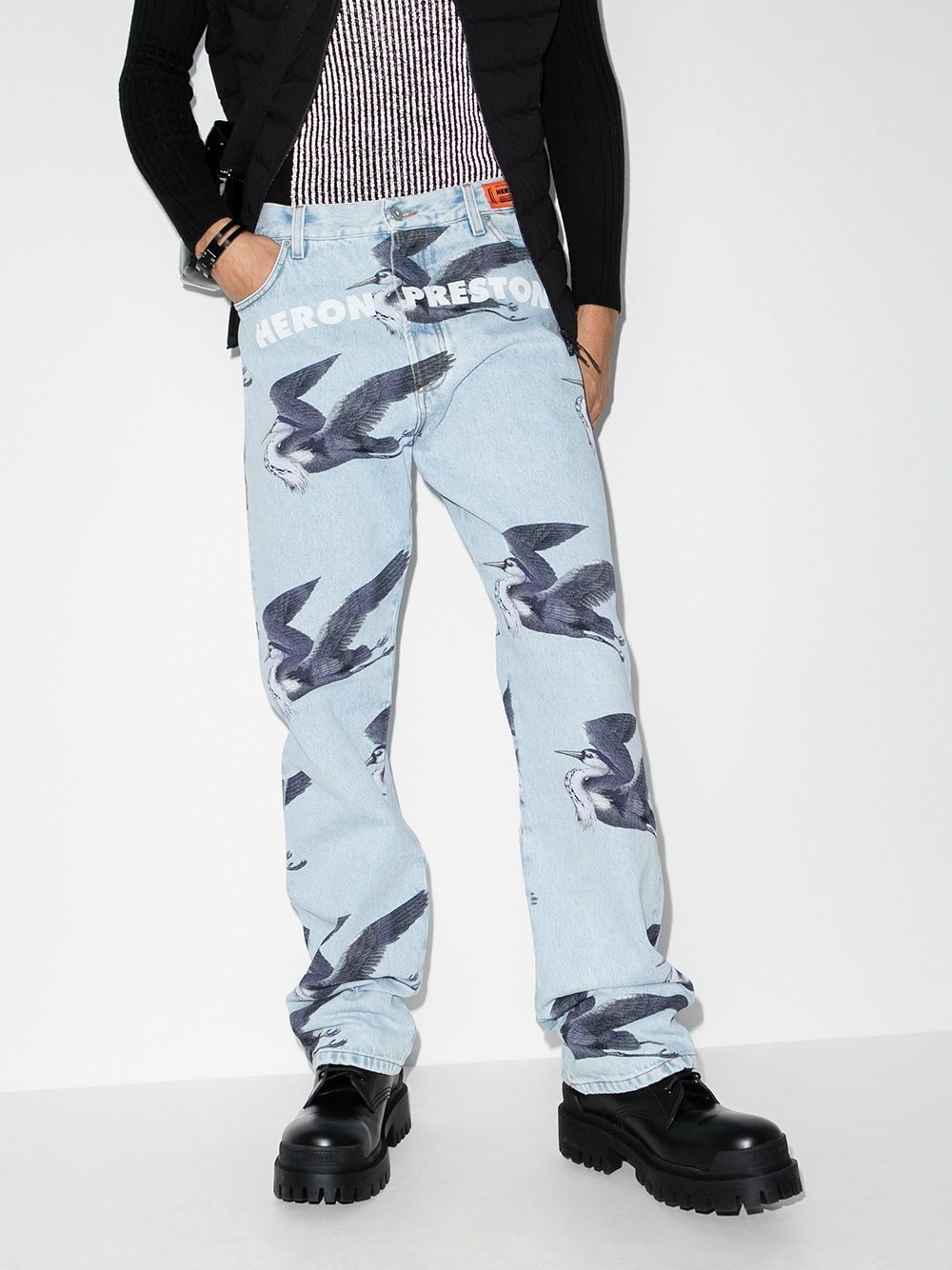 фото Heron preston printed 5 pockets vintage blue herons