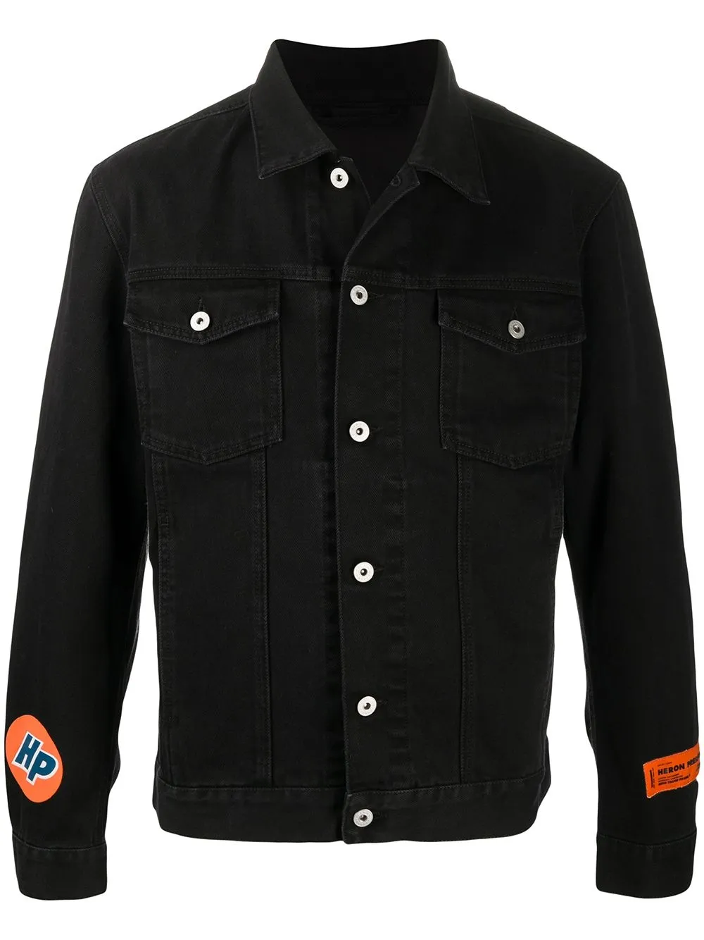 veste en denim à patch logo