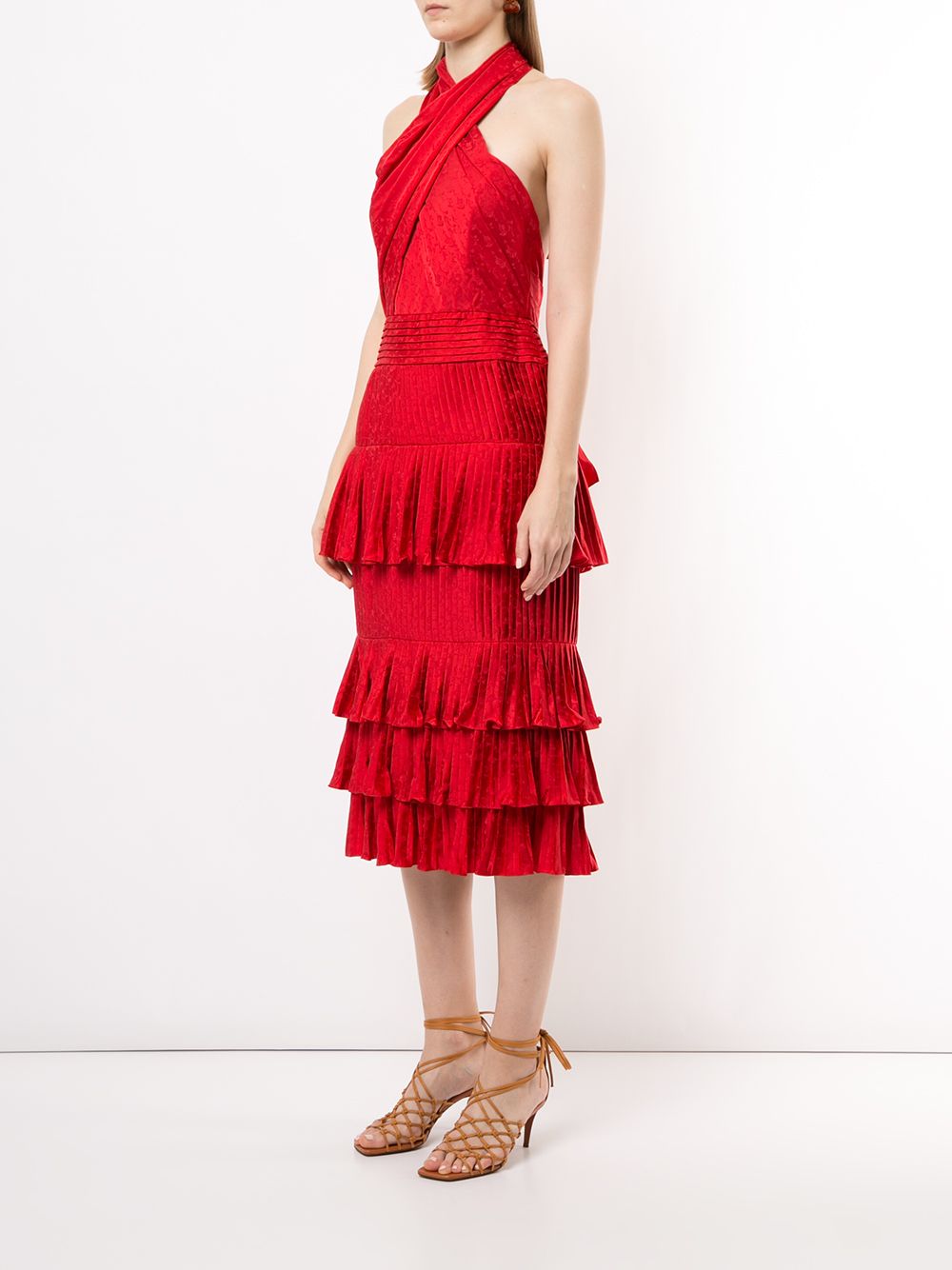 фото Silvia tcherassi halterneck pleated dress