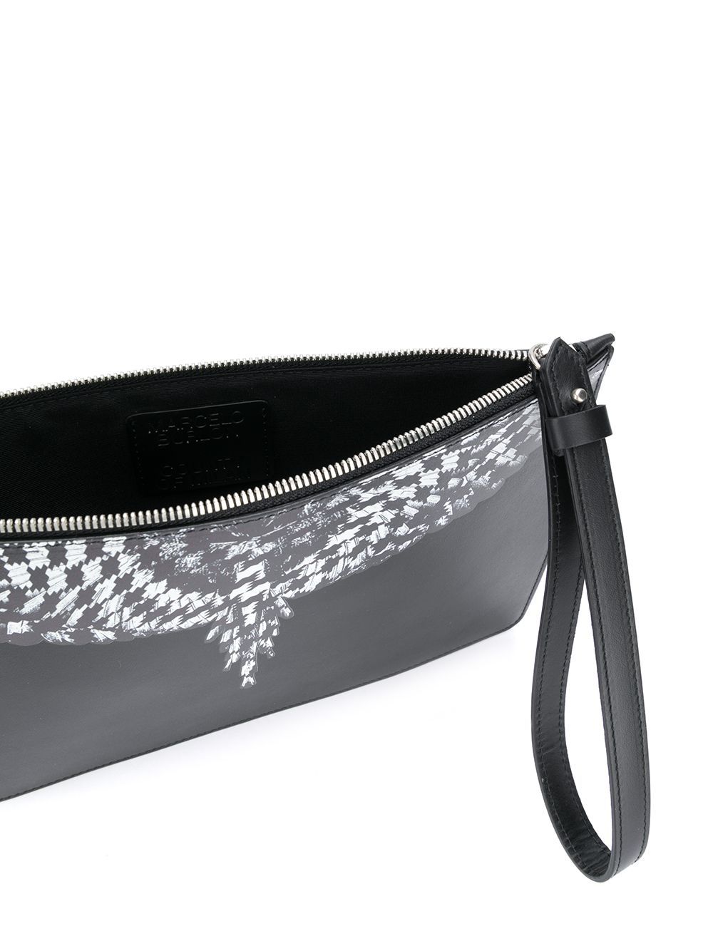 фото Marcelo burlon county of milan pdp cross wings leather pouch black whit