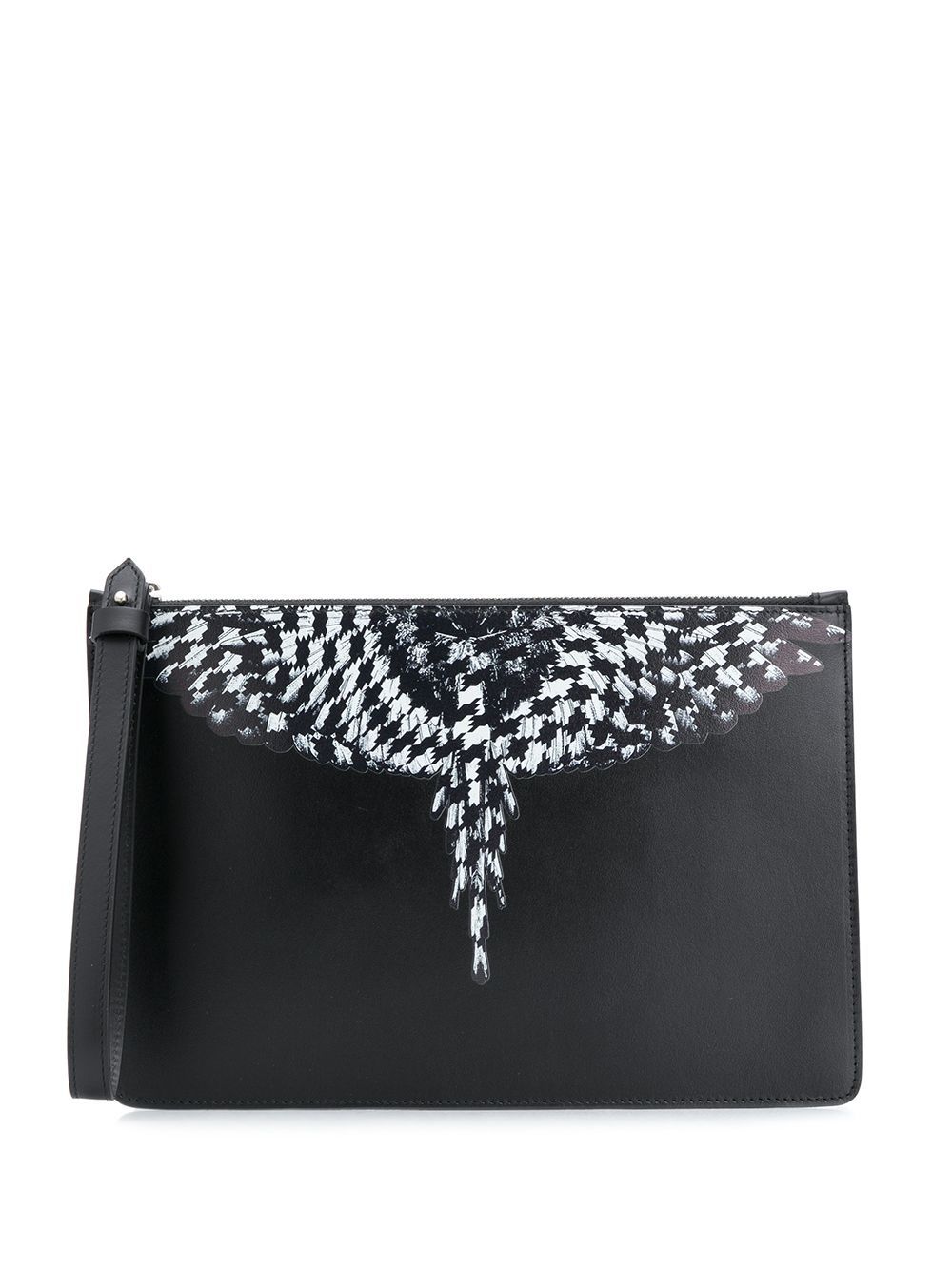 фото Marcelo burlon county of milan pdp cross wings leather pouch black whit