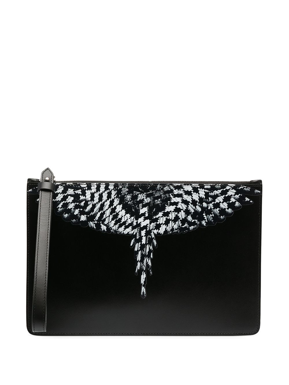 фото Marcelo burlon county of milan pdp cross wings leather pouch black whit