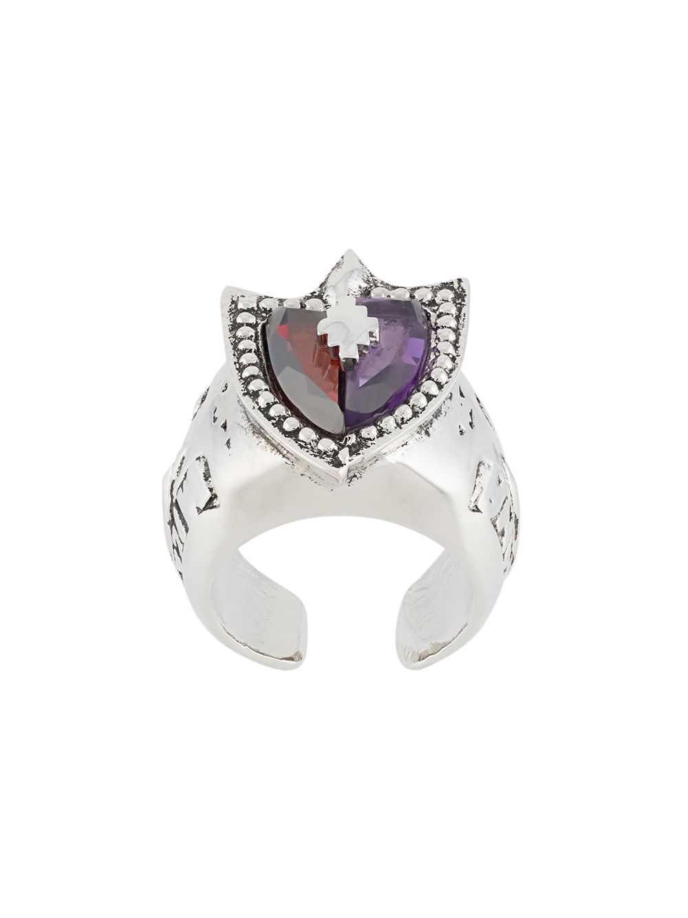 фото Marcelo burlon county of milan glitch garnet & amethyst ring silver red