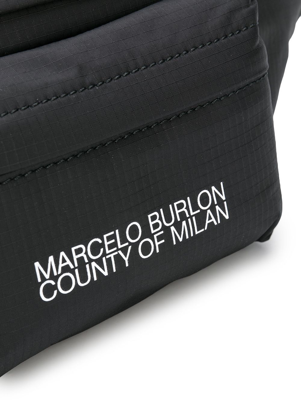 фото Marcelo burlon county of milan logo double pocket fannypack black white