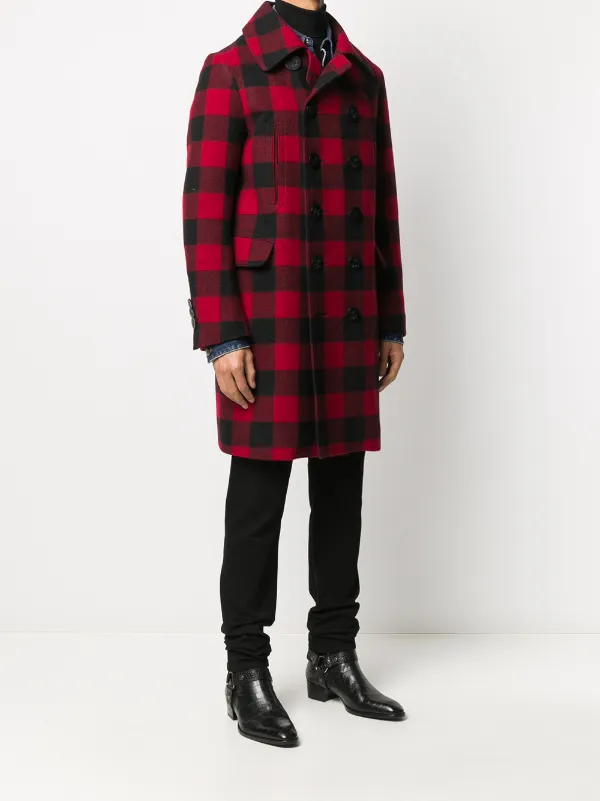red check coat mens