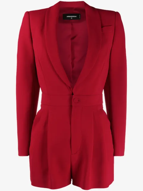 DSQUARED2 long-sleeved pleat-detail playsuit