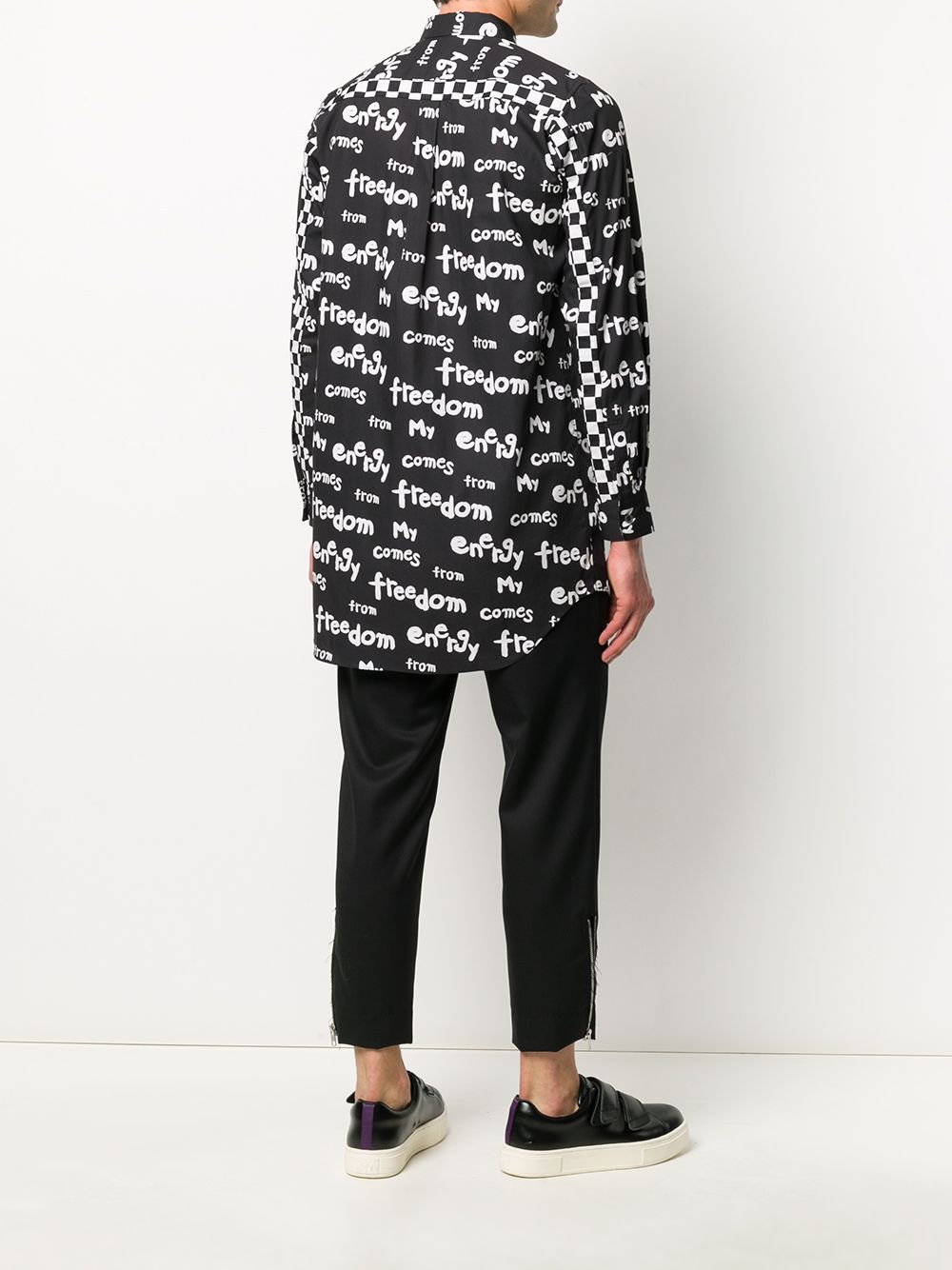 фото Comme des garçons black oversized freedom print shirt