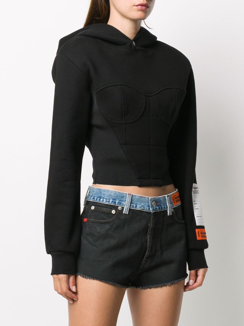 фото Heron preston corset hoodie black