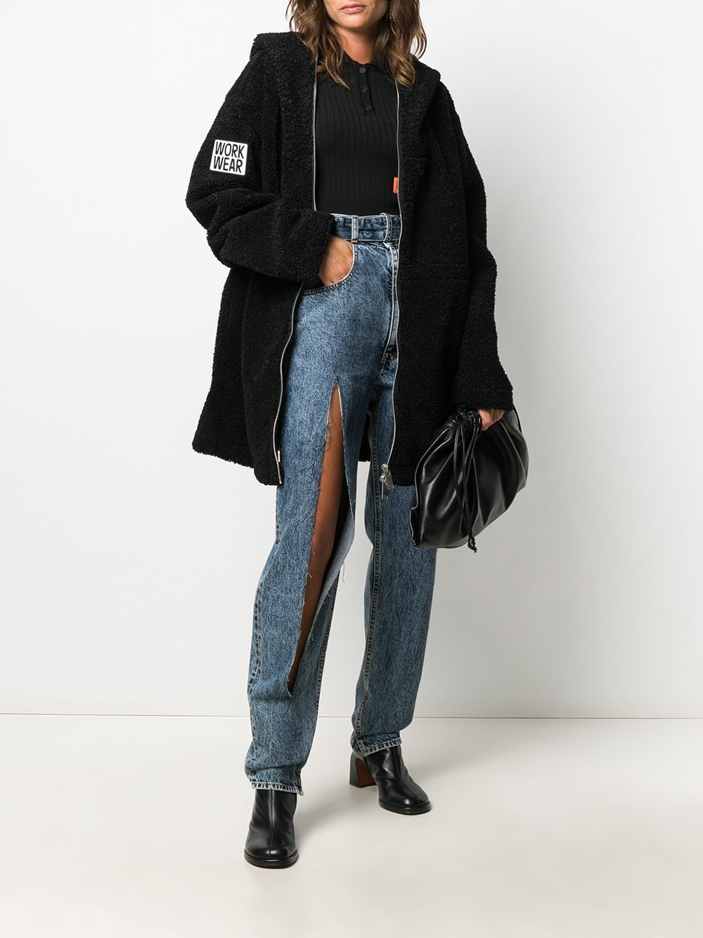 фото Heron preston faux-shearling mid-length coat