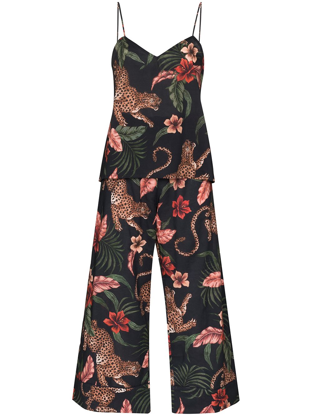 Desmond & Dempsey Soleia-print linen pajama set