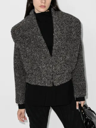 Exaggerated shoulder bouclé jacket展示图