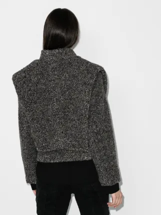 Exaggerated shoulder bouclé jacket展示图