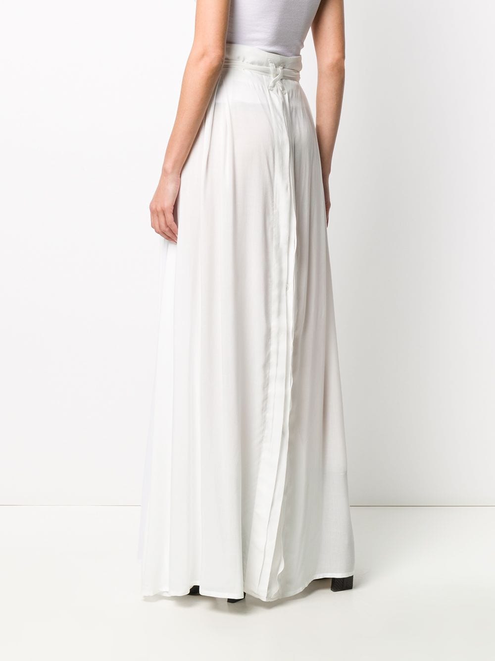 Shop Ann Demeulemeester Tie-waist Pleated Skirt In White