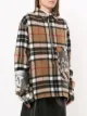 We11done photographic-print felted plaid overshirt