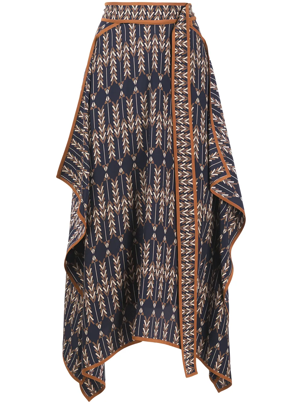 STELLA MCCARTNEY NORAH PATTERNED ASYMMETRIC WRAP SKIRT