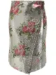 Image 1 of Paco Rabanne metallic floral wrap skirt
