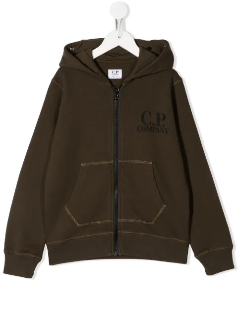 C.P. Company Kids goggle insert zipped front hoodie
