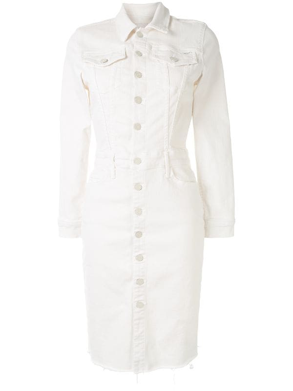 white denim shirt dress