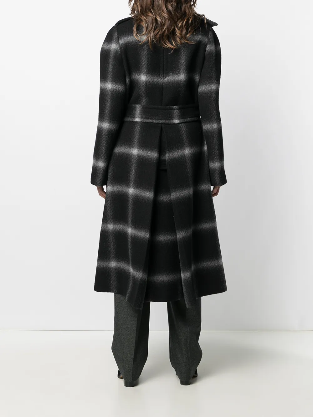 Stella Mccartney Multicolor Wool Oversize Coat In Black