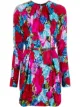 Image 1 of Versace rose-print safety pin dress