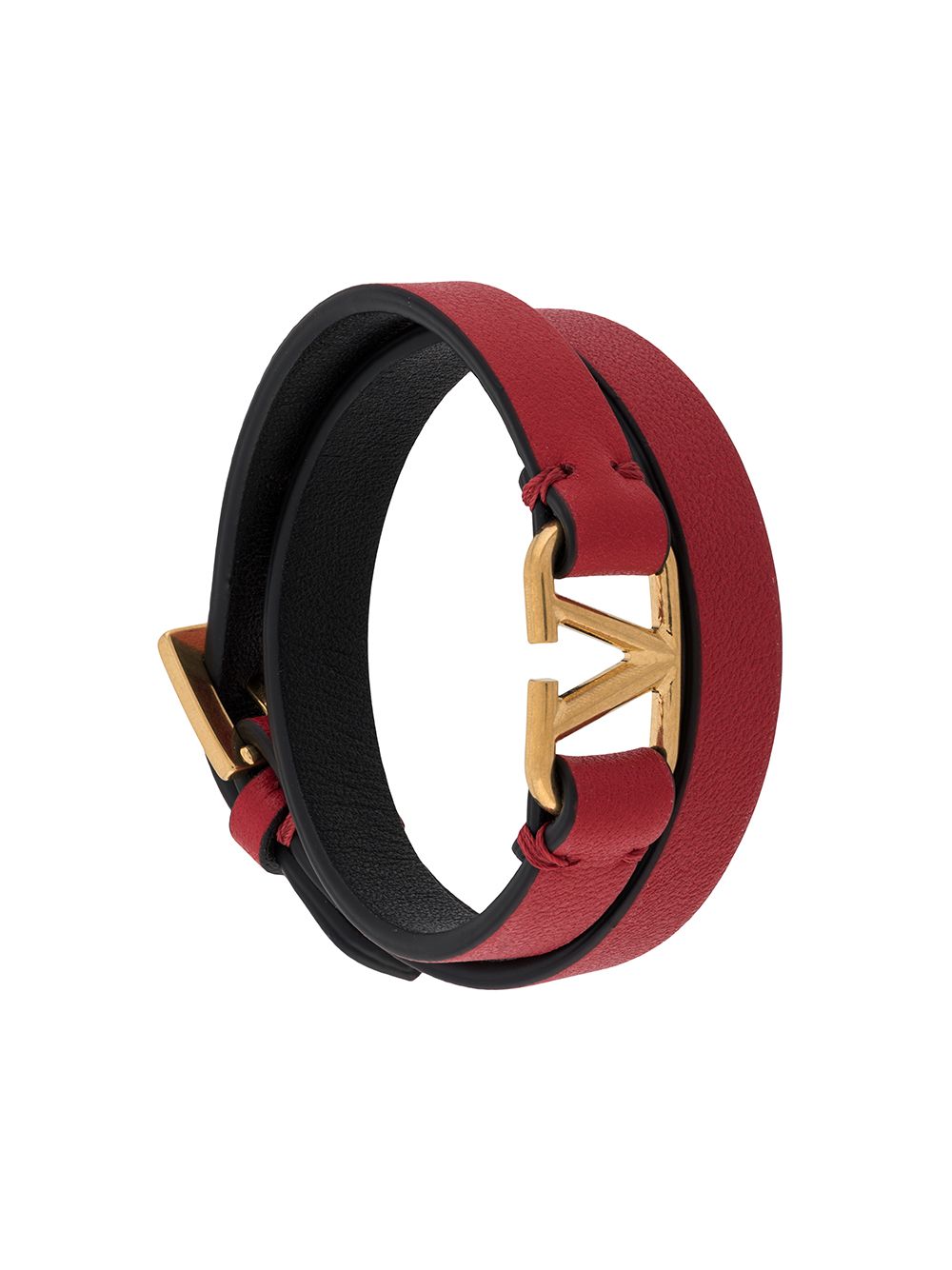 Shop Valentino Vlogo Wrap Bracelet In Red