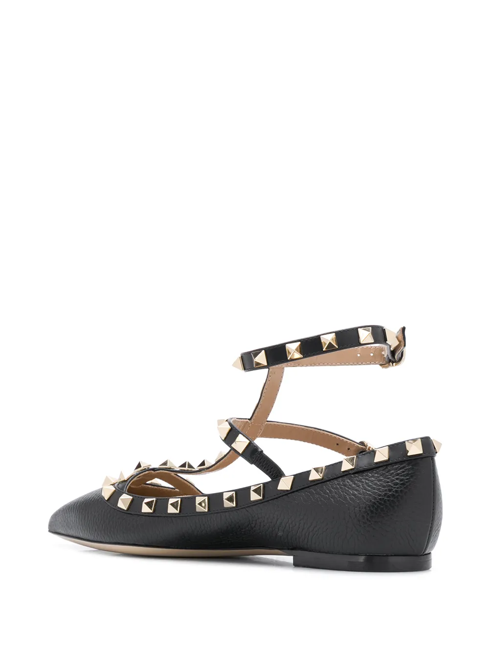 Valentino Garavani Rockstud point-toe ballerina flats Black