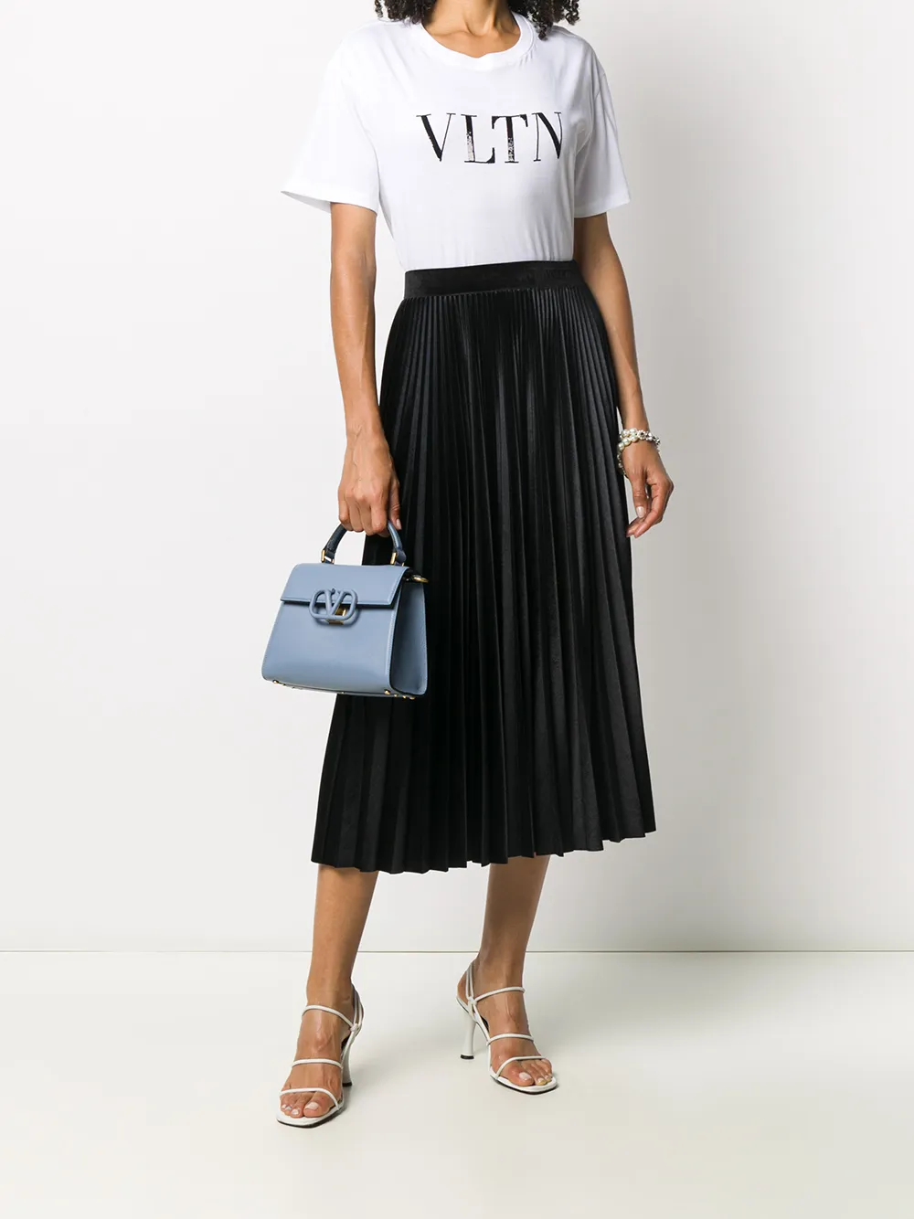Valentino Garavani Midi-plooirok - Zwart