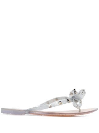 clear valentino flip flops