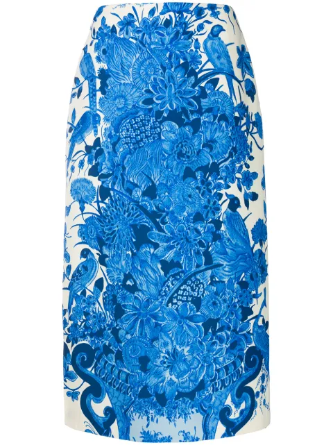 Valentino Garavani floral-print mid-length skirt