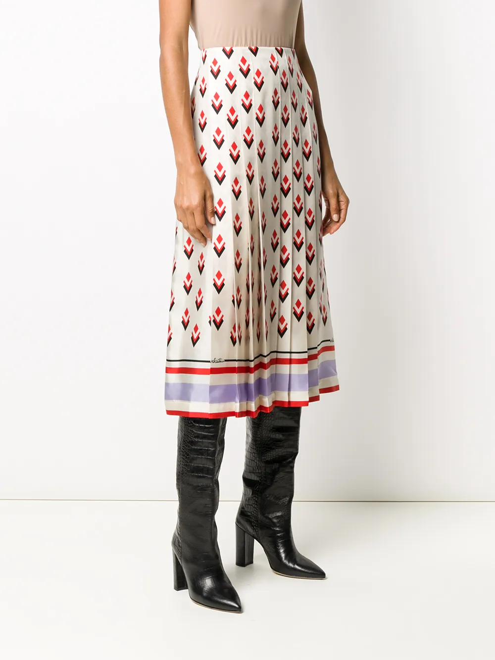 Valentino Garavani Plooirok met print Beige