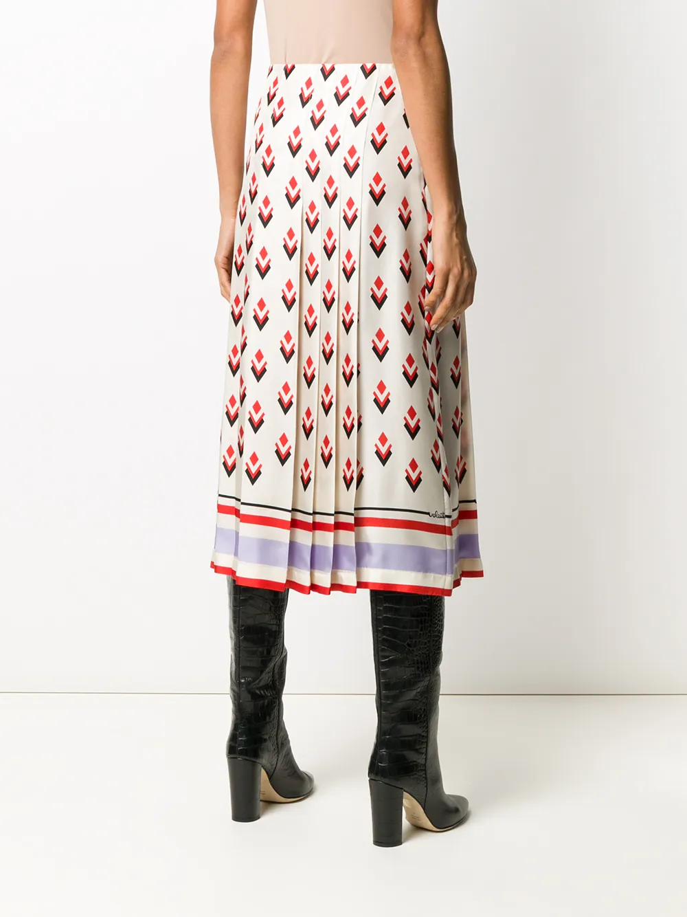 Valentino Garavani Plooirok met print Beige