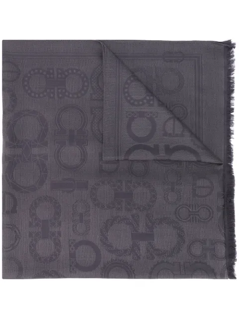 Ferragamo bufanda con motivo Gancini en jacquard