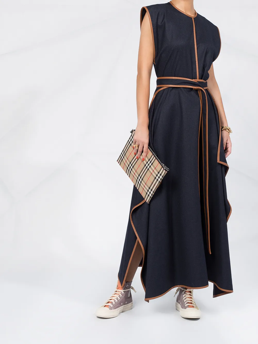 Stella McCartney Eloise maxi-jurk met contrasterende afwerking Blauw