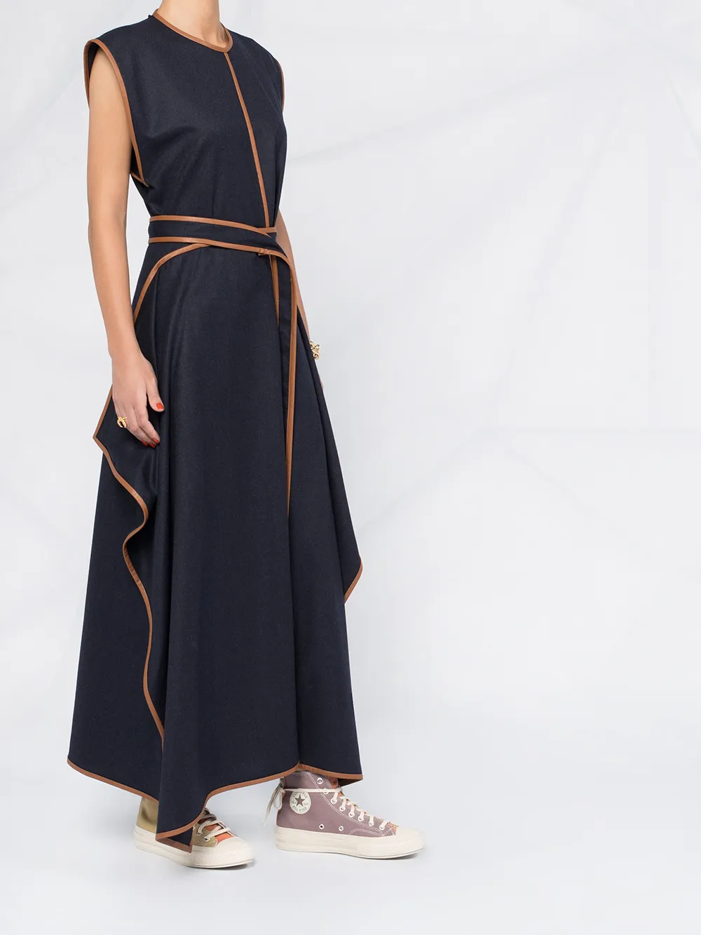 Stella McCartney Eloise maxi-jurk met contrasterende afwerking Blauw