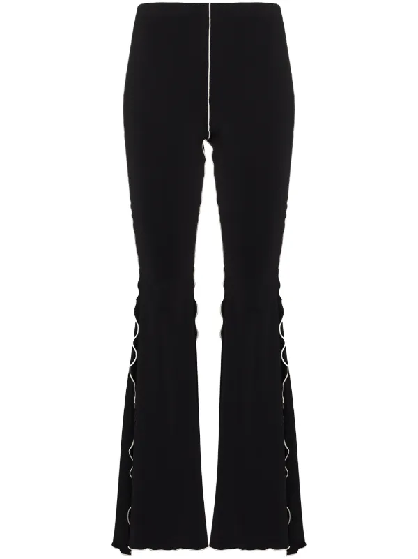 black flared leggings