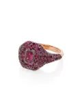 SHAY 18kt rose gold pavé ruby pinky ring