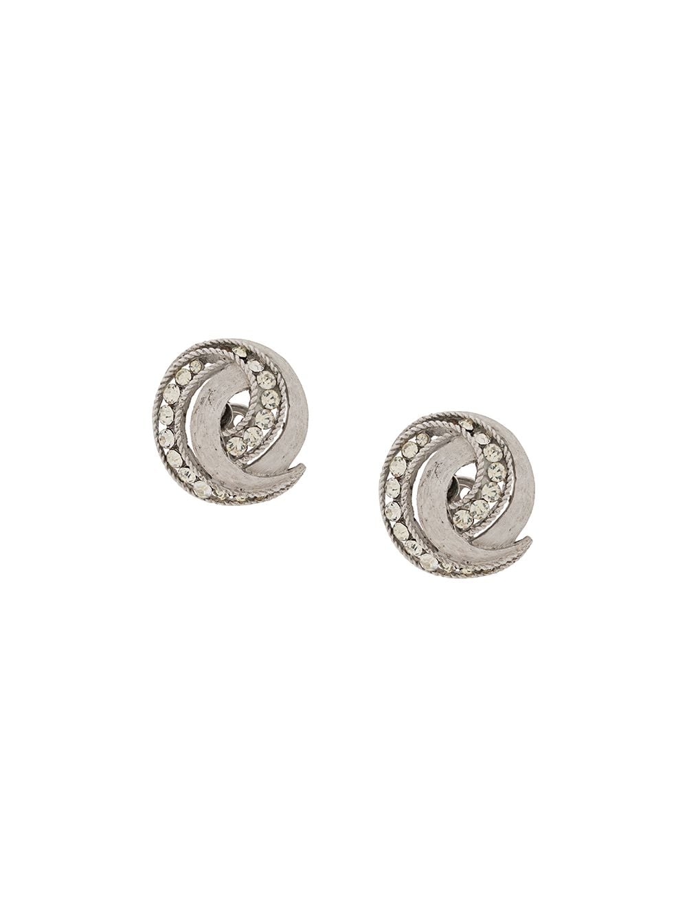 Pre-owned Susan Caplan Vintage 1960s Trifari Clip-on Earrings In Silver