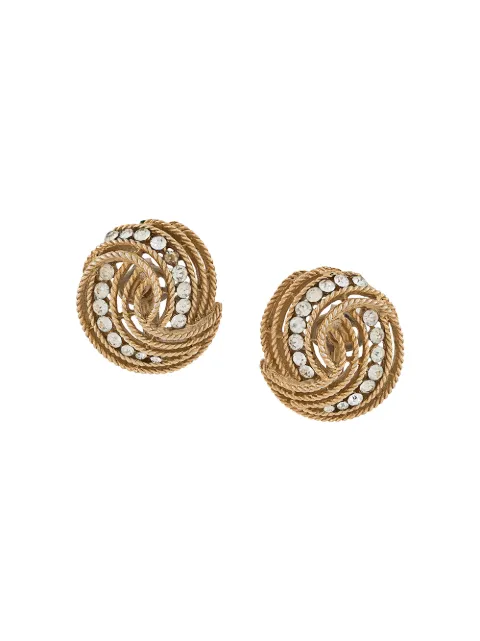 Susan Caplan Vintage 1960s Trifari spiral clip-on earrings