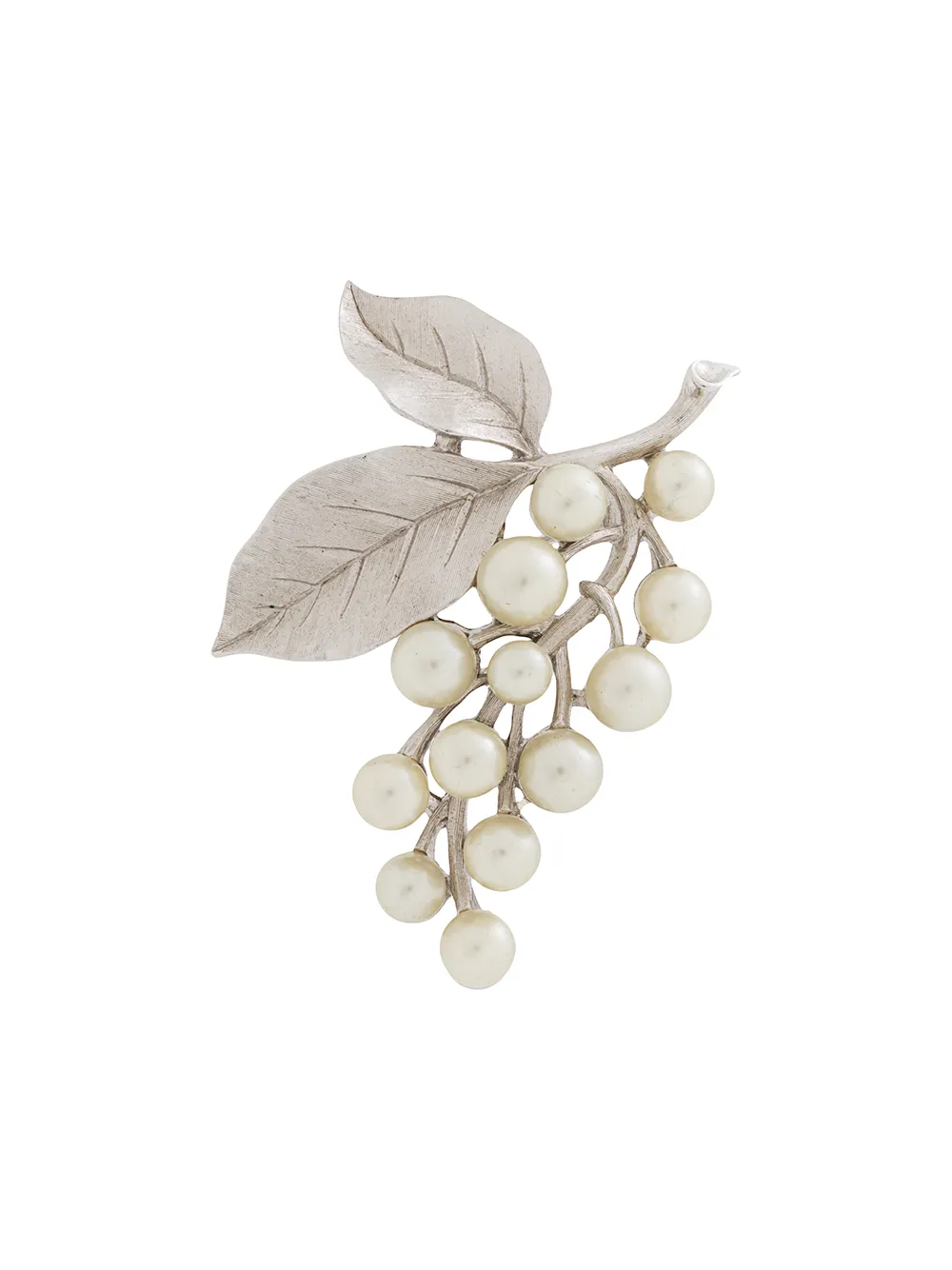 Susan Caplan Vintage 1960s リーフ ブローチ - シルバートーン Susan Caplan Vintage 1960s リーフ ブローチ - シルバートーン