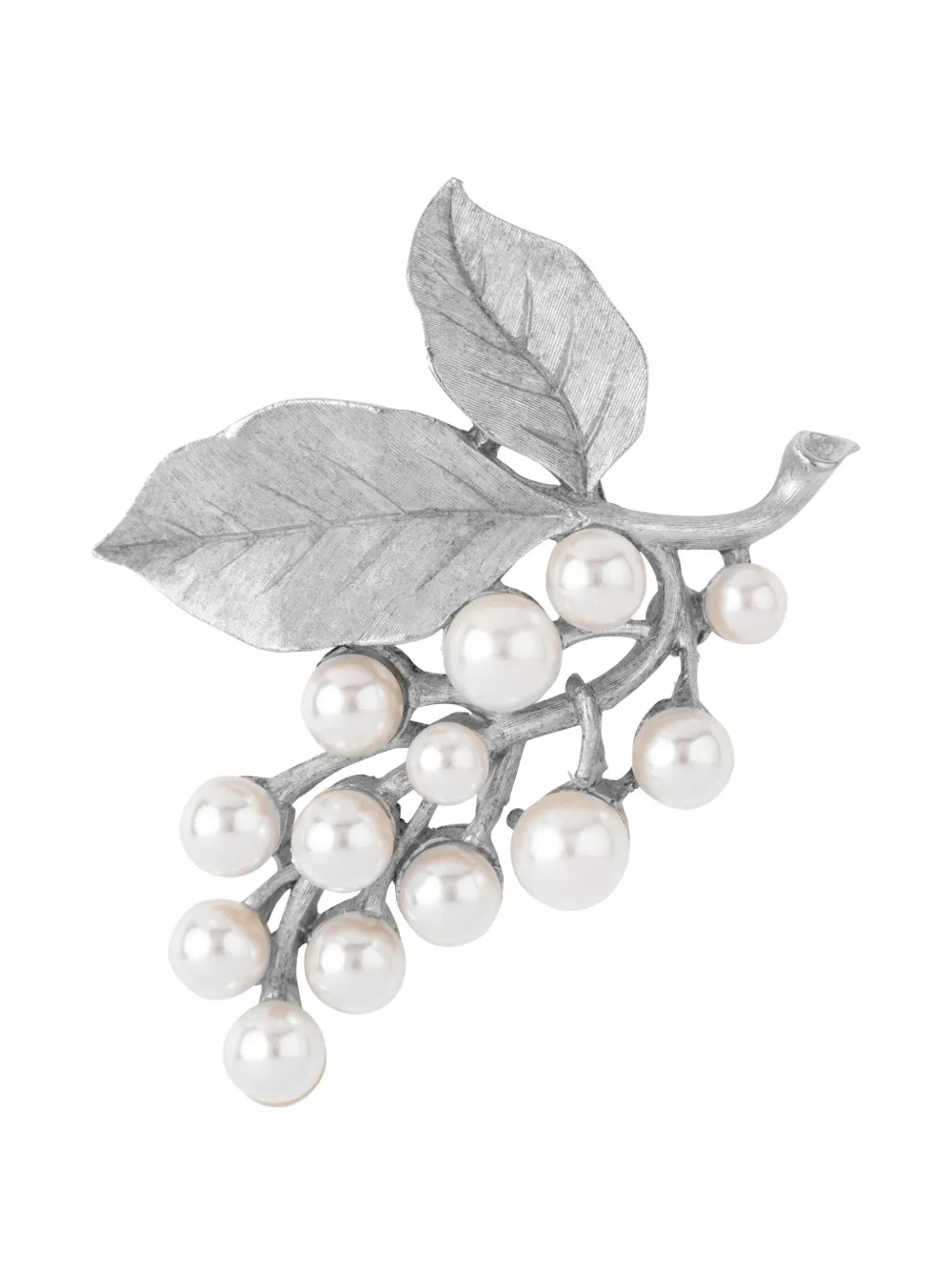 Susan Caplan Vintage broche à design de feuille - Argent