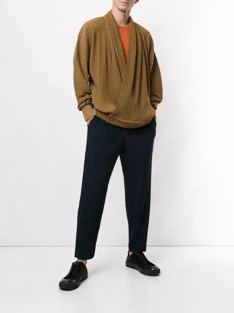 Homme Plissé Issey Miyake wrap-front Pleated Jacket - Farfetch