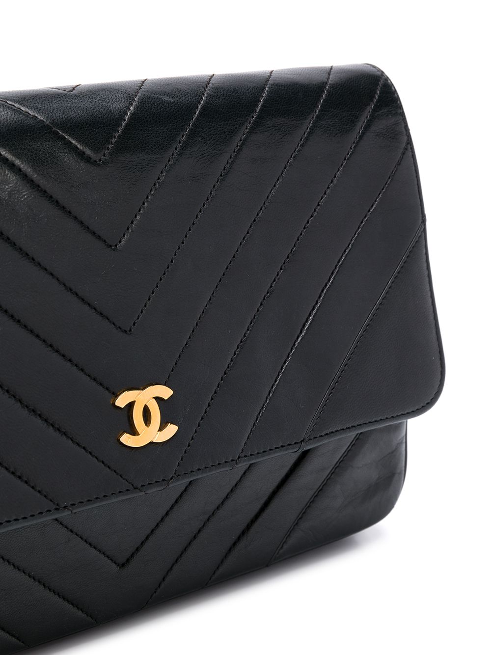 фото Chanel pre-owned стеганый клатч с поворотным замком 1980-х годов