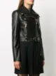 Versace zipped leather cropped biker jacket