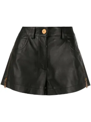 versace leather shorts