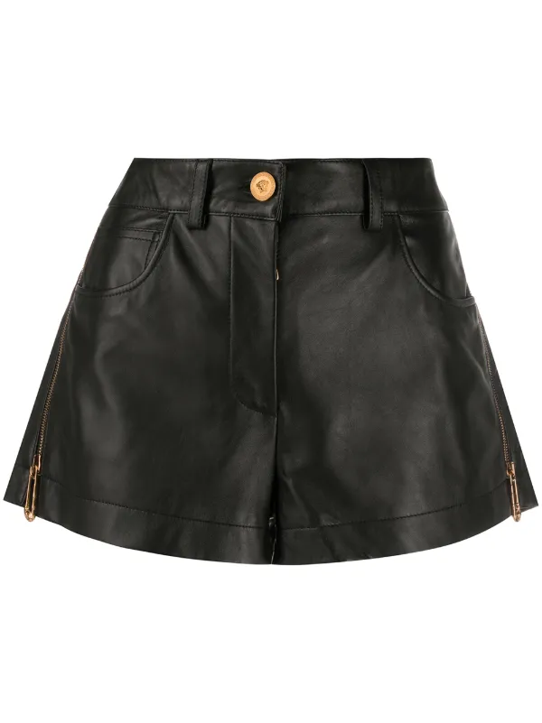 versace leather shorts