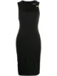 Image 1 of Versace gathered strap fitted dress