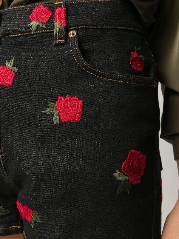 Versace rose-embroidered Shorts - Farfetch