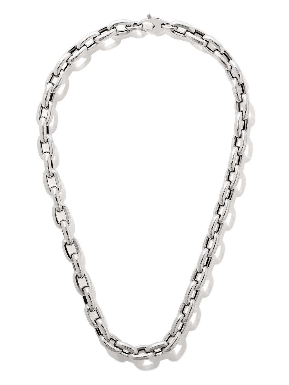 As29 18kt White Gold 18" Bold Links Chain Necklace In Silver