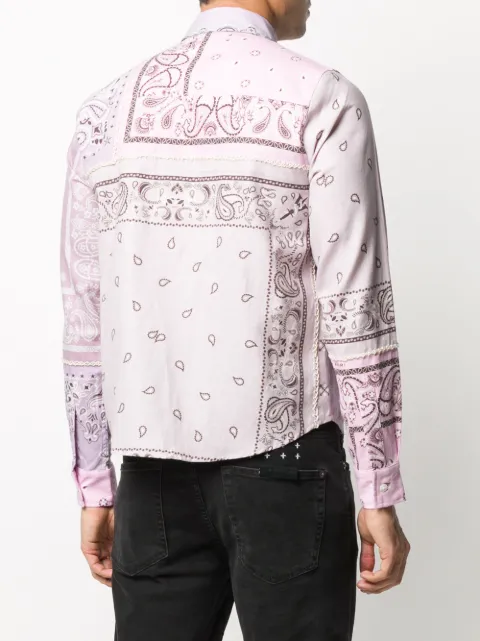 Shop pink AMIRI long sleeve paisley print shirt with Express Delivery - Farfetch