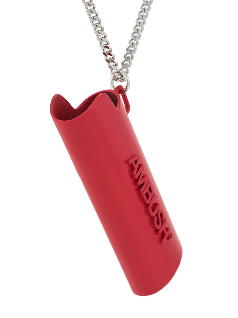Ambush Logo Lighter Case Chain Necklace In Red